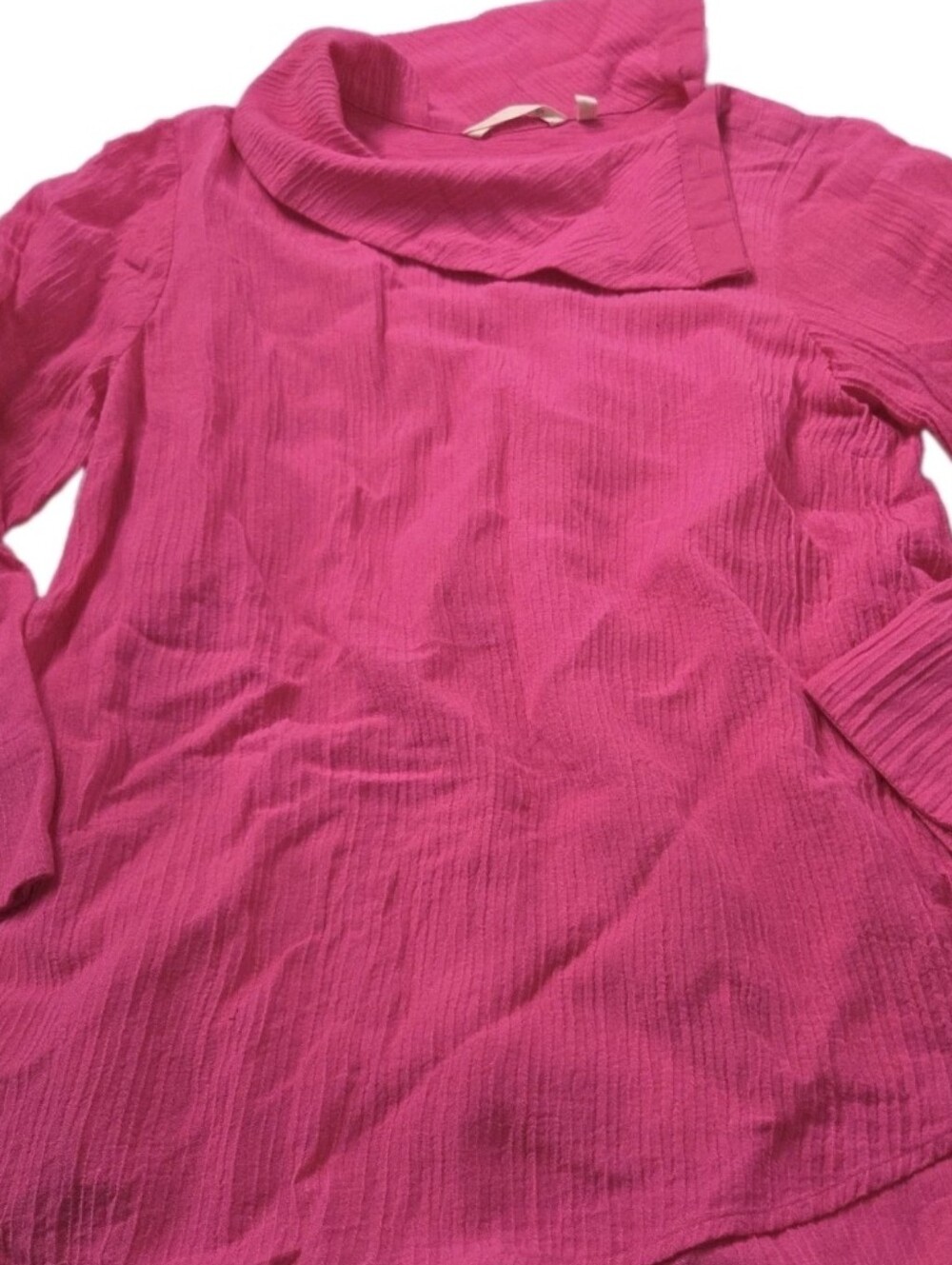 Soft Surroundings Women’s Lightweight Pink Long-Sleeve Cowl Neck Top XS